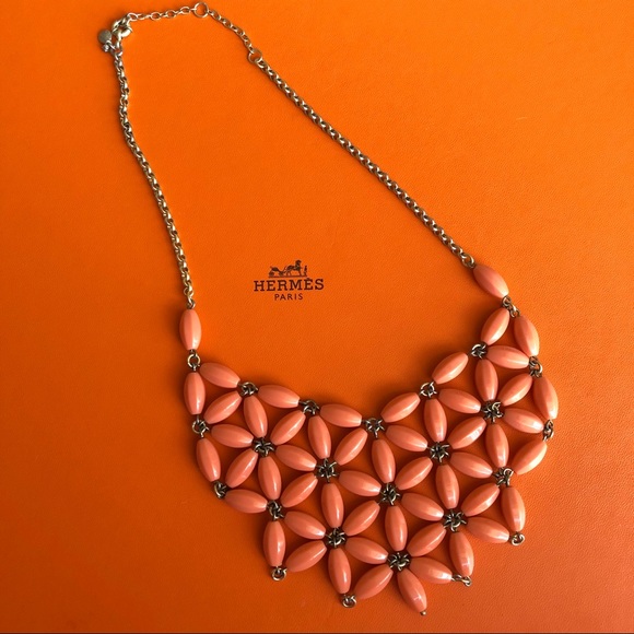 30% OFF🌟J. Crew Peach Bead Bib Necklace - Picture 1 of 4